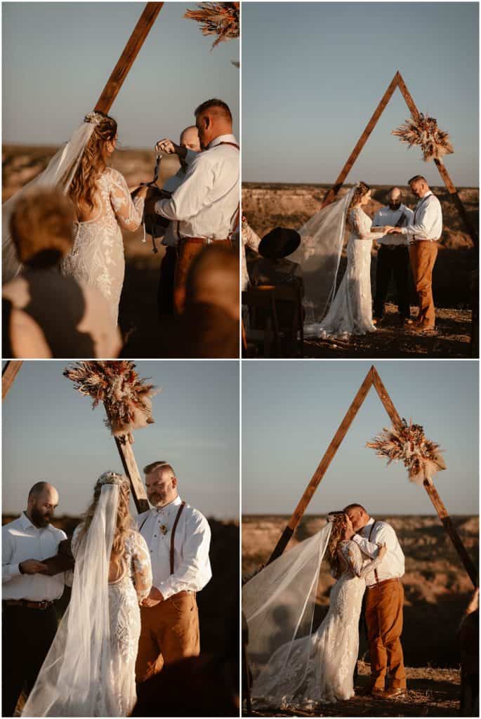 Palo Duro Canyon intimate small elopement boho tent wedding with guests Texas Adventure Elopement